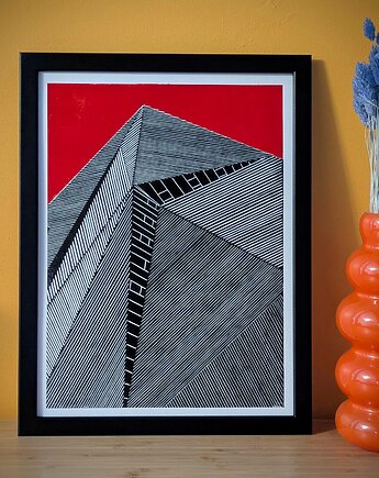 Ręcznie drukowany linoryt "Orchard Central" 30x40cm, Grafiki Natsona