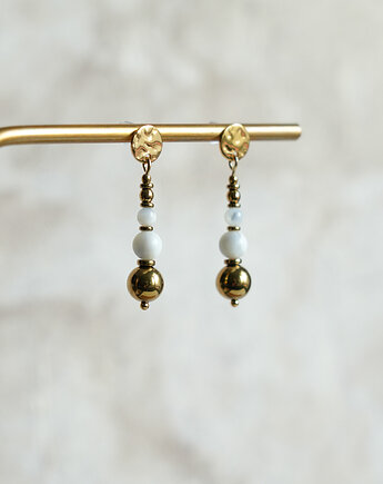 Kolczyki z masy perłowej i hematytu, AT NOON