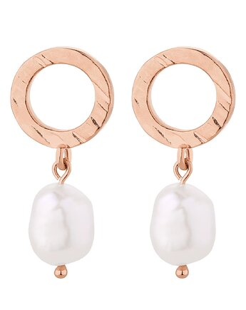 Kolczyki z różowego złota z nieregularnymi naturalnymi perłami, SOTHO