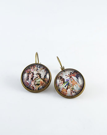 Kolczyki - Retro, shabby chic - bigle zamykane