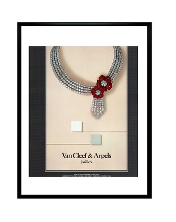 Plakat Oprawiona reklama biżuterii Van Cleef & Arpels Joailliers 1990 r, RiskyWalls