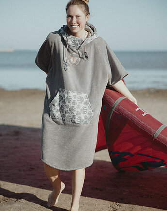 Surf ponczo plażowe POPIEL light ręcznik kąpielowy, OSOBY - Prezent dla Dziewczyny