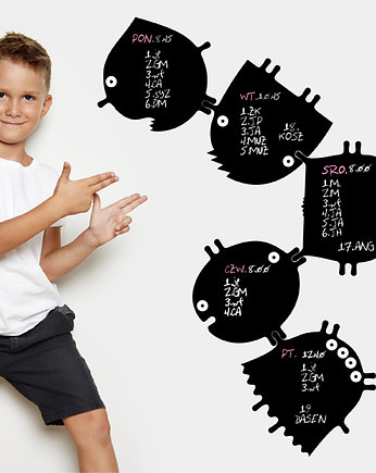 Potworny Plan Lekcji - kredowa naklejka ścienna, IWITEKA