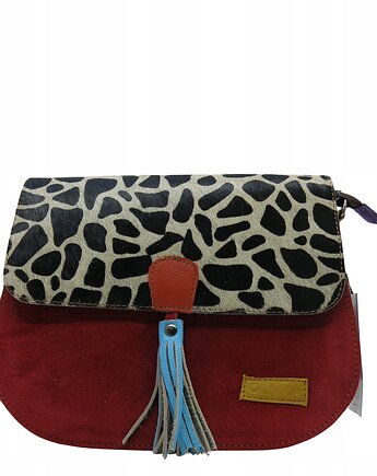 Torebka damska klasyczna na ramię skórzana zamszowa klapka wzór eko OLIVKA, Olivka Warsaw