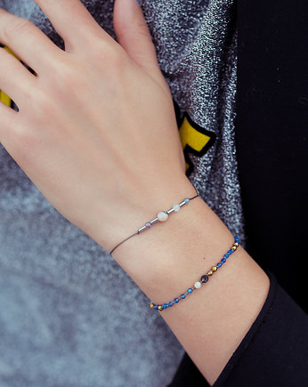 Bransoletka Zodiac Ryby Akwamaryn Kamień Księżycowy Opal Ametyst, w hand works