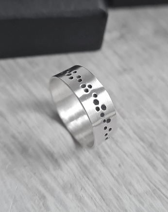 DOTS-1 pierścionek ze srebra obrączka unisex, RA