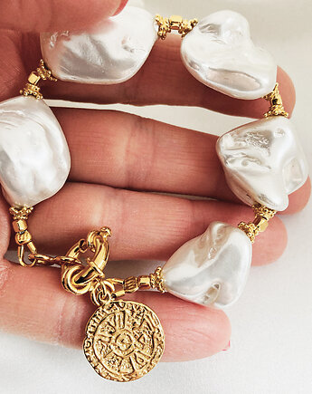 Perłowa Obfitość- Bransoleta z masywnych pereł, Anemon Atelier