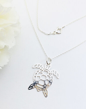 Naszyjnik z żółwiem, srebrny żółw, Anemon Atelier
