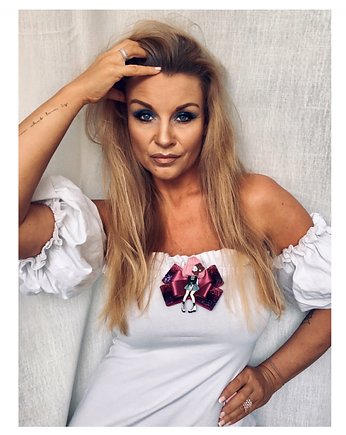 Brosza Tęczowa z Laleczką NEW, Pudrowy Różowy