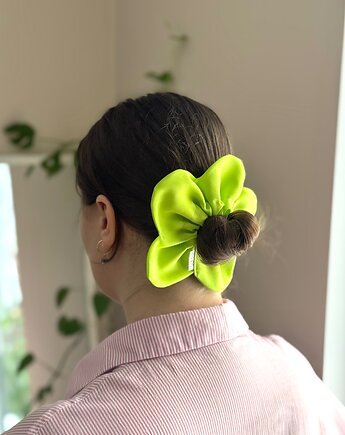 Flower Scrunchie Kanarkowa, wu handmade