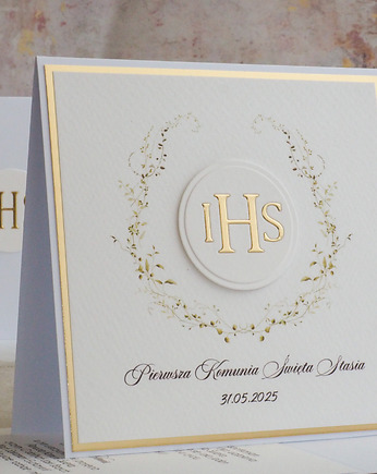 Kartka na komunię z ozdobną kopertą, 96b, Anna Art and Crafts