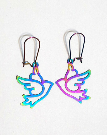 Kolekcja Starlight - kolczyki Ptaszki - stal, yenoo