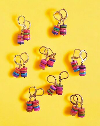 Kolczyki : SUMMER collection: masa perłowa : krótkie, kaktusia