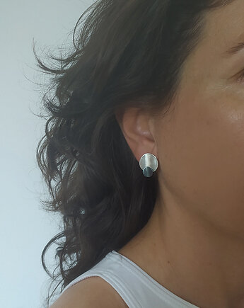 Kolczyki PLATES B, srebro 925, Friedman Jewelry