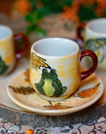 Filiżanka Ze Spodeczkiem Żabka Zielona, Zuza Ceramics