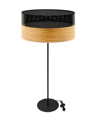 Podłogowa lampa z nowoczesnym abażurem o śr. 40 cm, Fabryka Lamp
