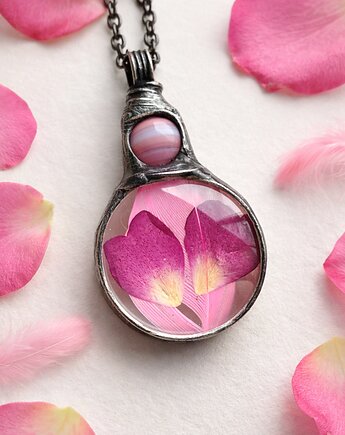 Naszyjnik rózowe piórko, MARIAELA