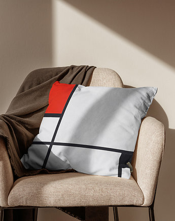 Poduszka - Piet Mondrian - Czerwono-biała kompozycja, ASARTEM