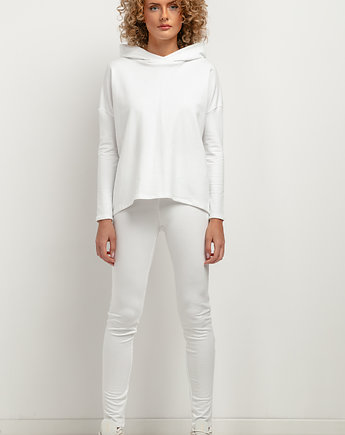 Spodnie dresowe legginsy T382, białe, TESSITA
