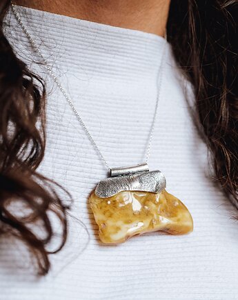 Surowy wisior bursztynowy, Zawieszka z bursztynu, Bursztyn bałtycki, Naszyjnik, Amber Charm