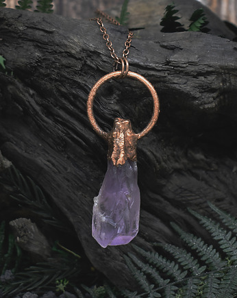 Miedziany wisior z surowym ametystem, Spirit Of Copper