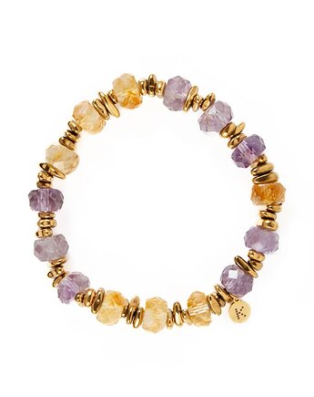 Bransoletka o wyjątkowym szlifie Ametystu i Cytrynu, Kulka Bransoletki