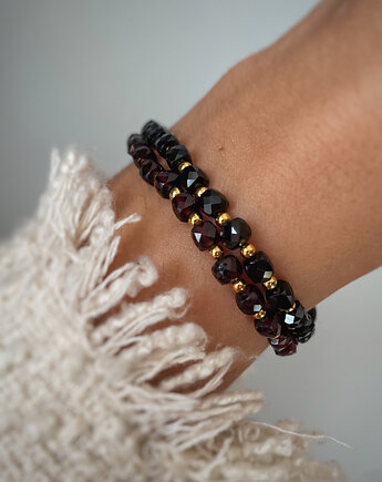 Zestaw dwóch bransoletek z granat i czarny turmalin, Bring Biżuteria