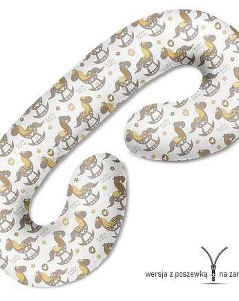 Poduszka ciążowa do spania i karmienia Beżowe koniki bujane, Baby Love Decor