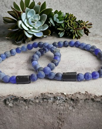 KOMPLET dla PARY : sodalit & turmalin : ochronne bransoletki, kaktusia