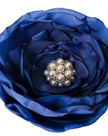 Ciemno niebieska broszka 8cm, Made by Joan