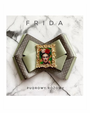 Nowa Kolekcja  Brosz FRIDA  z miniaturowym obrazem, Pudrowy Różowy