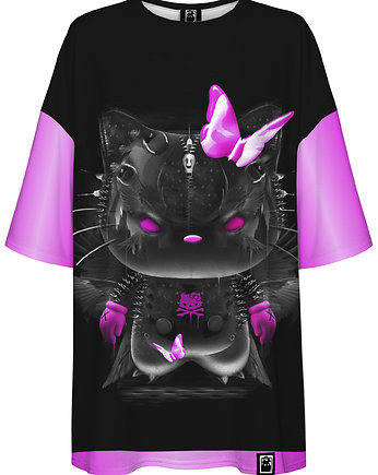DR.CROW T-shirt Damski Oversize Kitty Punk, DrCrow