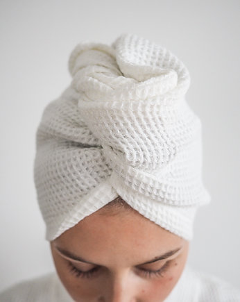 Lniany turban waflowy PURE WHITE, so linen!