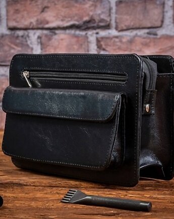 Elegancka Saszetka na Dokumenty Czarna BS21, Belveder
