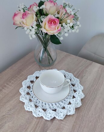 Podkładka ze sznurka szydełkowa okrągła 26cm, MISZ MASZ Dorota Tyszko