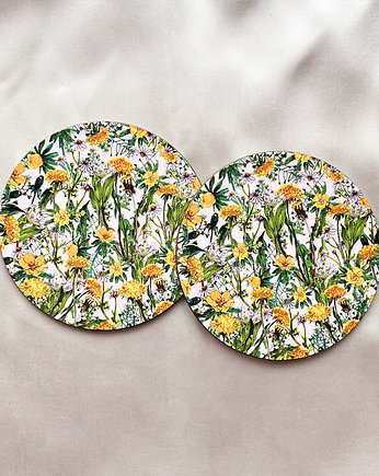 Podkładki pod kubek- Wiosenna łąka- Kwiaty- Ilustracja, BOSKE