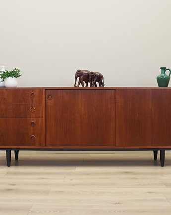 Sideboard tekowy, duński design, lata 70, produkcja: Dania, Przetwory design