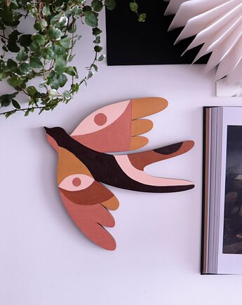 Jaskółka drewniany dekor/ art 33, na_ha_ku