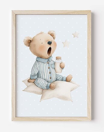 Plakat Na Ścianę Dla chłopca Niebieskie misie nr. 5, Dekoracjan