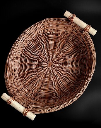 Duża owalna misa z drewnianymi uchwytami, KOSZi