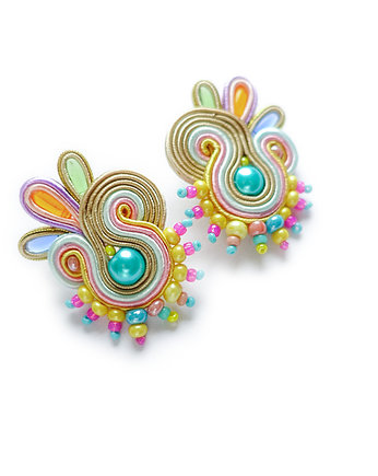 Secret Garden - pastelowe kolczyki soutache, Mró Soutache