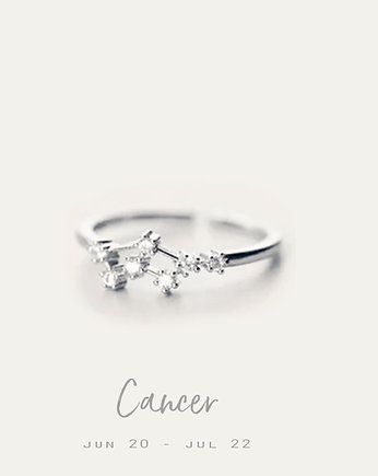 Cancer- konstelacja Raka srebrny pierścionek, Ewa Saj  Silver