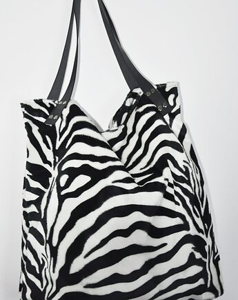 Torba tote XXL - zebra, PRACOWNIA 166