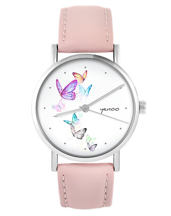 Zegarek yenoo - Motyle - pudrowy róż, yenoo