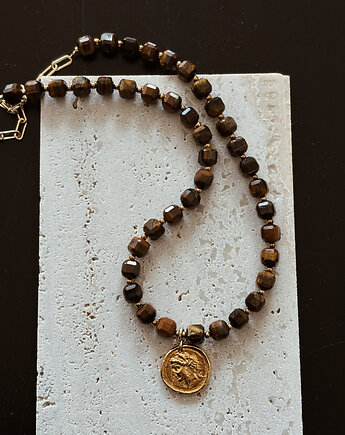 Naszyjnik Tygrysie Oko Moneta, Chmolowska Jewellery