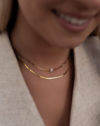 Złoty podwójny naszyjnik ze stali chirurgicznej premium Paraiso Eirene, Paraiso