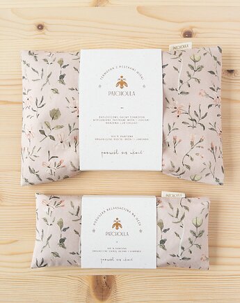 Naturalny duet - poduszka relaksacyjna na oczy i termofor z pestkami wiśni, Patchoula