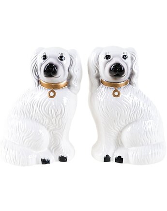Ceramiczne figurki psy, styl angielski, lata 70, produkcja: Niemcy, Przetwory design