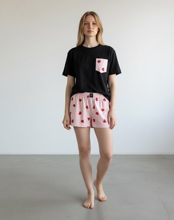 Piżama Unisex bawełniana w  serca, HisOutfit