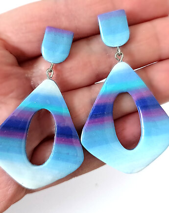 Fioletowe geometryczne kolczyki, OMIFIMO